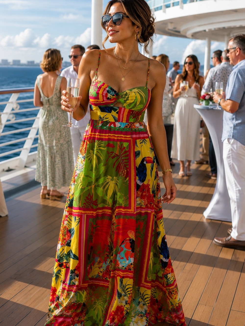 Rio de Janeiro Tropical Maxi Dress | Botanical Resort Dress
